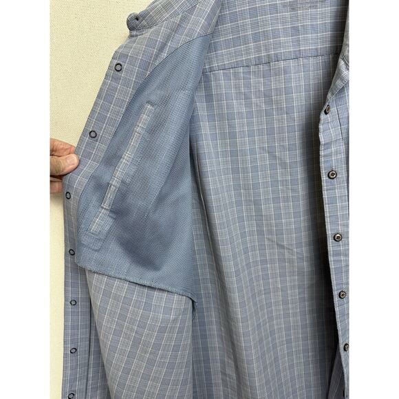 5.11 Tactical Series Shirt Mens XL Blue Plaid Performance Snap Up Lightweight - Picture 7 of 12